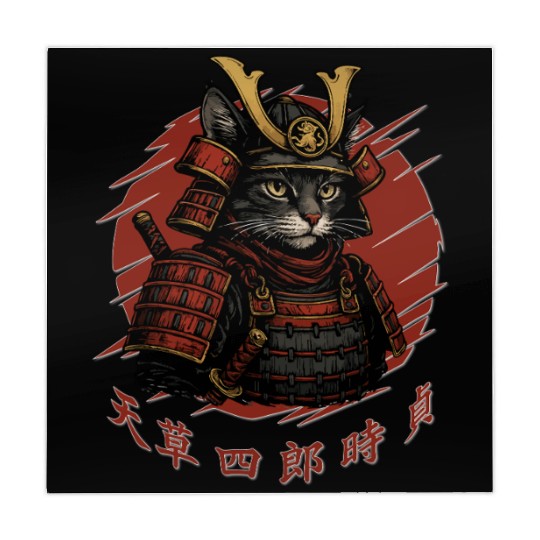 Samurai Cat Warrior – Japanese Red Sun Armor Art Mahjong Mats