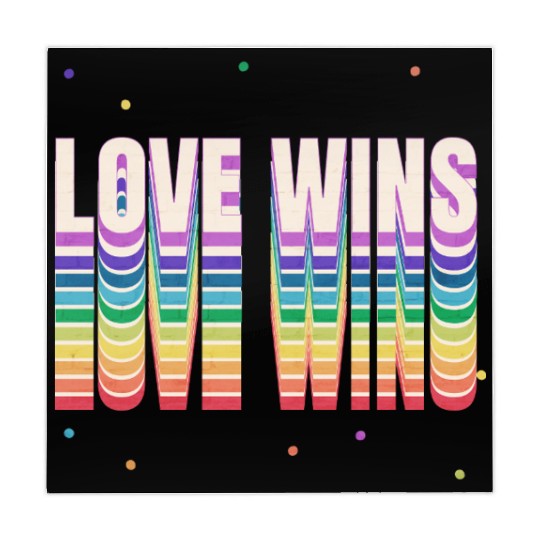 Love Wins Retro Rainbow Pride Typography Mahjong Mats