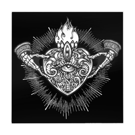 Sacred Heart Claddagh Symbol - White Mahjong Mats