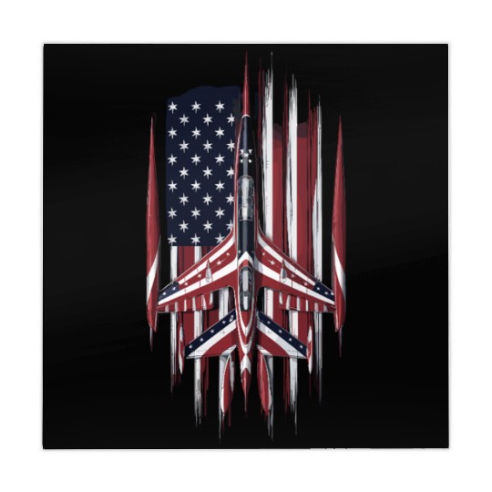Patriotic Fighter Jet American Flag Art Mahjong Mats