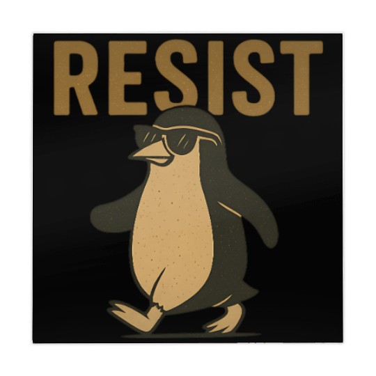 Resist Penguin Activism - Funny Protest Graphic Mahjong Mats