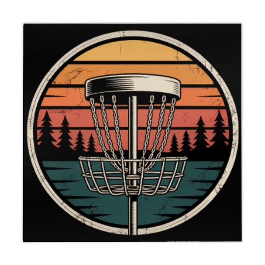 Retro Sunset Frisbee Golf Basket Disc Golf Mahjong Mats