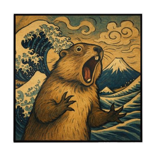 The Great Scream off Kanagawa – Marmot Overboard Mahjong Mats