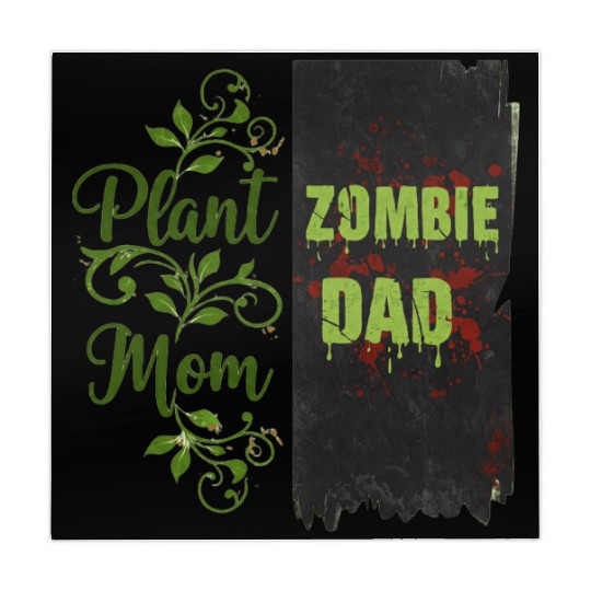 Plant Mom Zombie Dad Couple Design Mahjong Mats