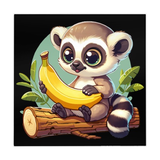 Raccoon with a banana Mahjong Mats