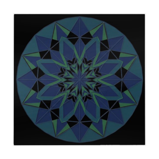 Geometric Mandala in Cool Tones Mahjong Mats