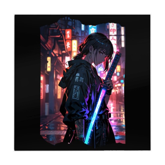 Cyberpunk Samurai Girl Mahjong Mats