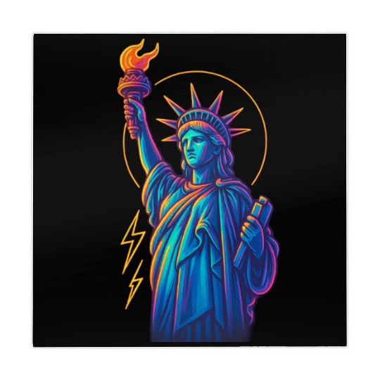 Statue of Liberty Neon Mahjong Mats Design