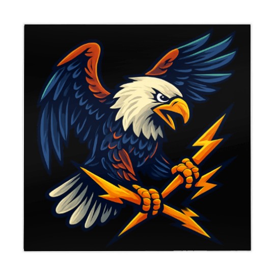 Bald Eagle with Lightning Bolts Mahjong Mats Design