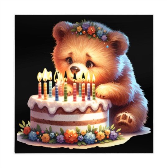 Birthday Bear – Cute Candle Cake & Floral Crown Mahjong Mats