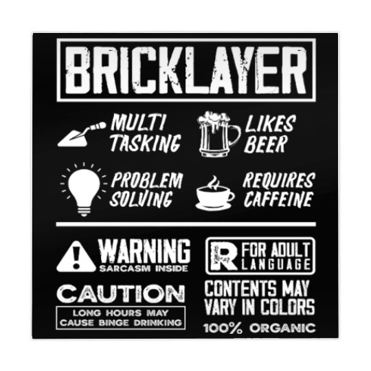 Bricklayer Multitasking Beer Caffeine Warning Mahjong Mats