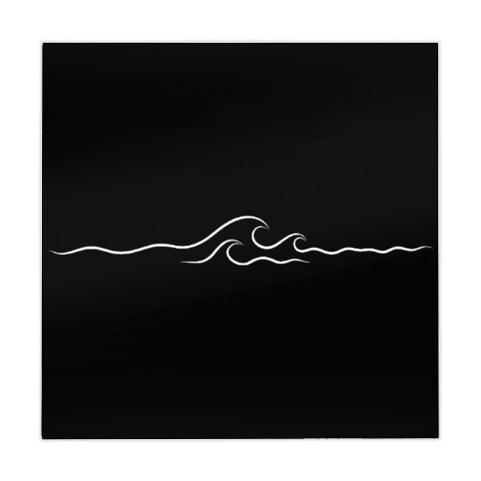 One Line Art Ocean Waves Mahjong Mats