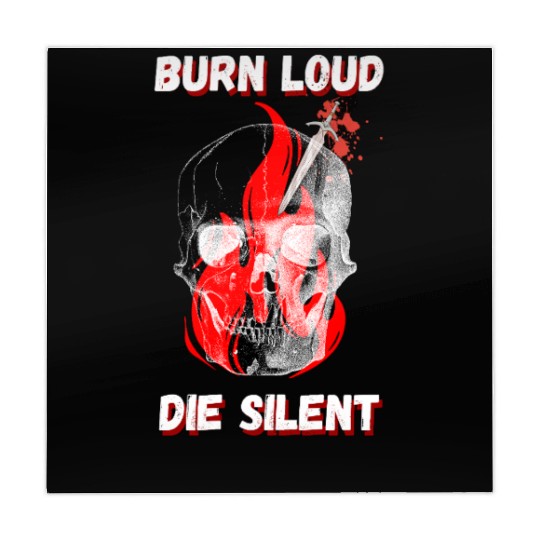 Burn Loud Die Silent Skull Flame Mahjong Mats