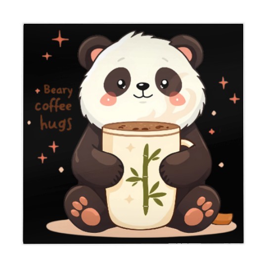 Beary Coffee Hugs! - Cute Panda & Warm Embrace Mahjong Mats