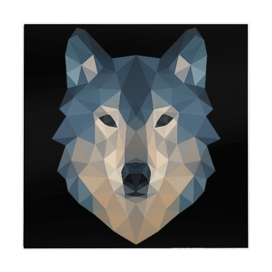 Geometric Wolf Face – Bold Abstract Wild Animal Ar Mahjong Mats