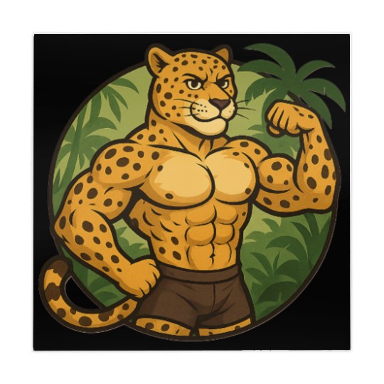 Muscular Jungle Leopard Mahjong Mats