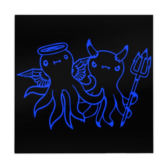 2 Octopus Devil Angel Heaven Hell Team Two Friends Mahjong Mats