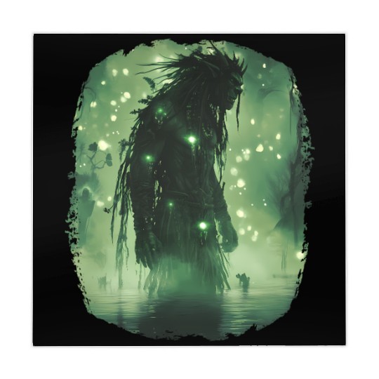 Swamp Demon with Glowing Aura and Haunt Magic Mahjong Mats