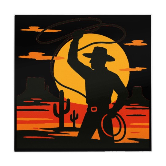 Lasso the Sunset Cowboy Mahjong Mats