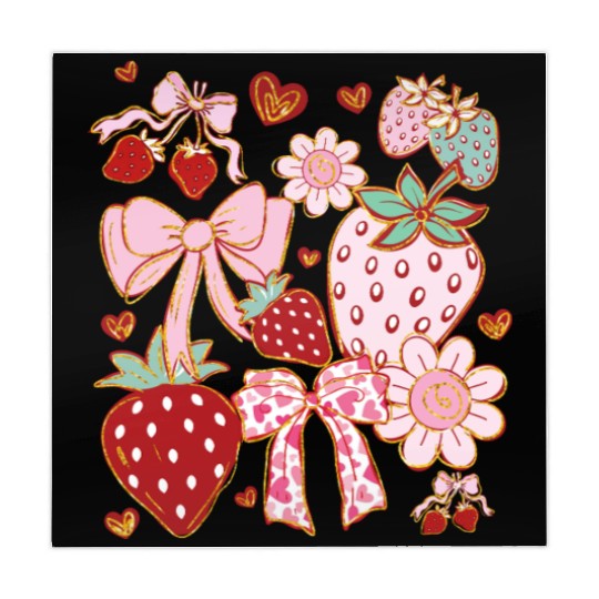 Boho Strawberry Coquette Mahjong Mats