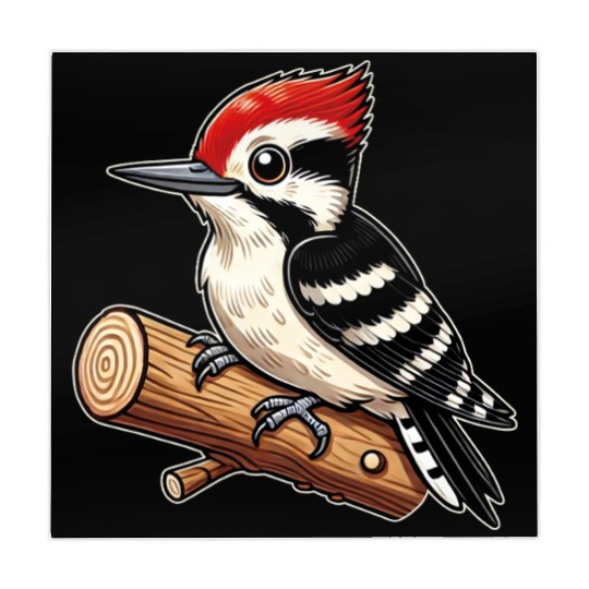 Woodpecker Cute Bird Illustration Nature Lover Mahjong Mats