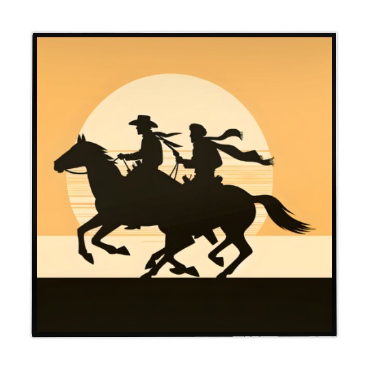 Wild West Cowboy Sunset Ride Mahjong Mats