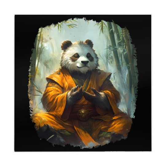 Meditating Panda In The Zen Bamboo Forest Mahjong Mats