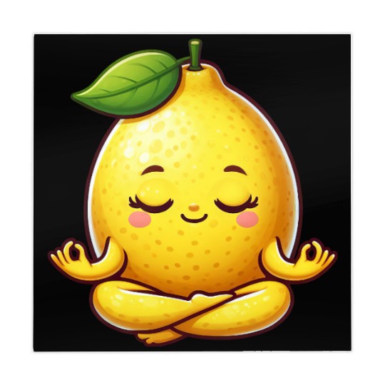 Cute lemon yoga meditation relaxation cartoon Mahjong Mats