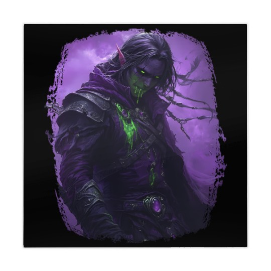 Dark Elf with Poison Magic and Purple Shadow Power Mahjong Mats