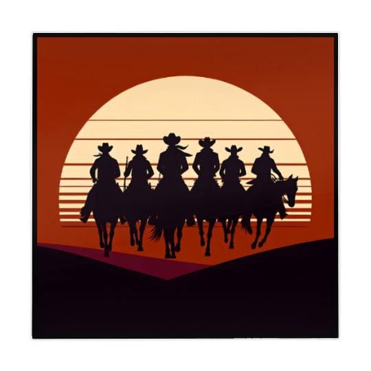 Western Silhouette Sunset Mahjong Mats