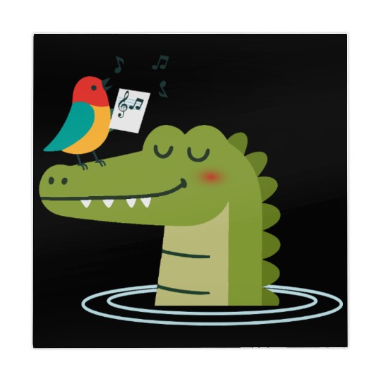 Singing Bird on Crocodile – Animal Harmony Mahjong Mats