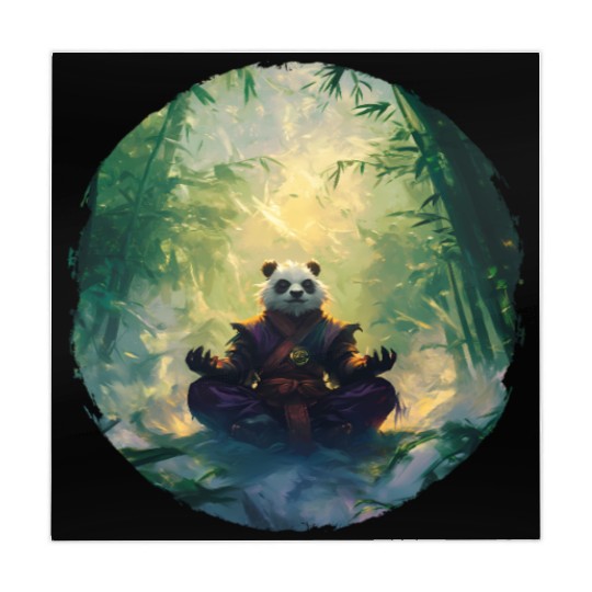 Panda Meditates In A Bright Bamboo Forest Mahjong Mats