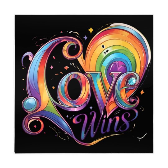 Love Wins Rainbow Script Mahjong Mats – Pride Month Mahjong Mats