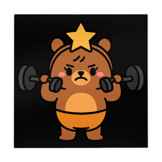 Built Different Bear Quirky Workout Character Mahjong Mats