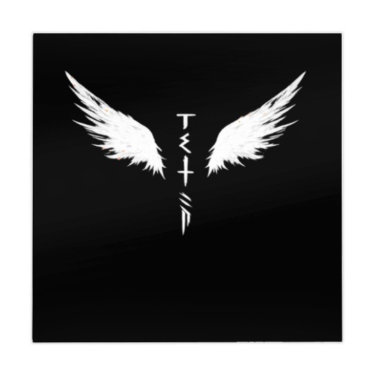 White Angel Wings Symbol with Futuristic Tribal Mahjong Mats