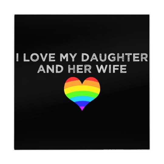 I Love My Daughter and Her Wife rainbow heart Mahjong Mats