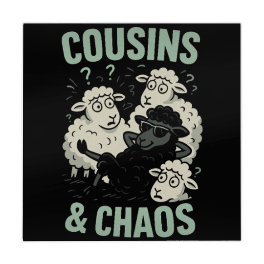 Funny Black Sheep Cousin Quirky Family Outcast Mahjong Mats