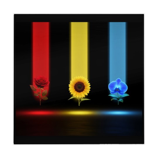 Three Glowing Blooms: Rose, Sunflower, and Orchid Mahjong Mats