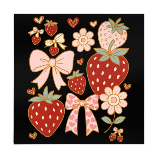 Summer Vacation Boho Strawberry Coquette Mahjong Mats