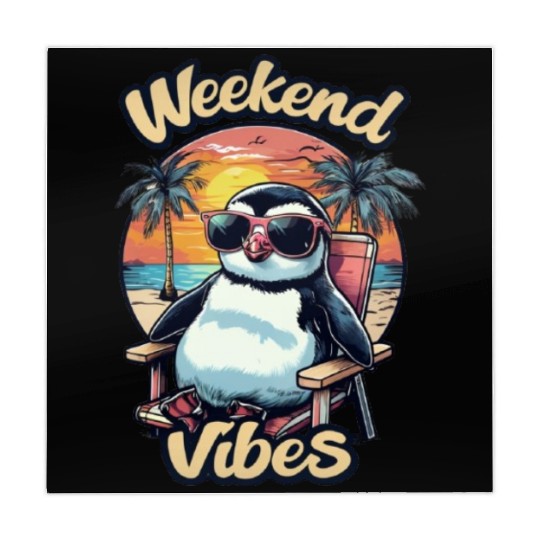 Weekend Vibes – Cute Cartoon Penguin with Sunglass Mahjong Mats