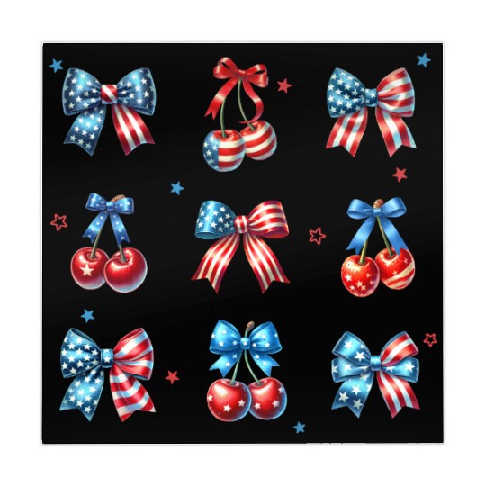 America Cherry Bow 4th of July Mahjong Mats