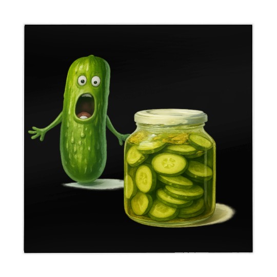Funny Pickle Cartoon Cute Dill Pickle Jar Reaction Mahjong Mats