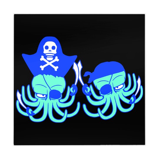 Two octopus pirate sailing crew captain privateer Mahjong Mats