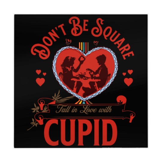 Vintage Dont Be Square Cupid Love Art Mahjong Mats