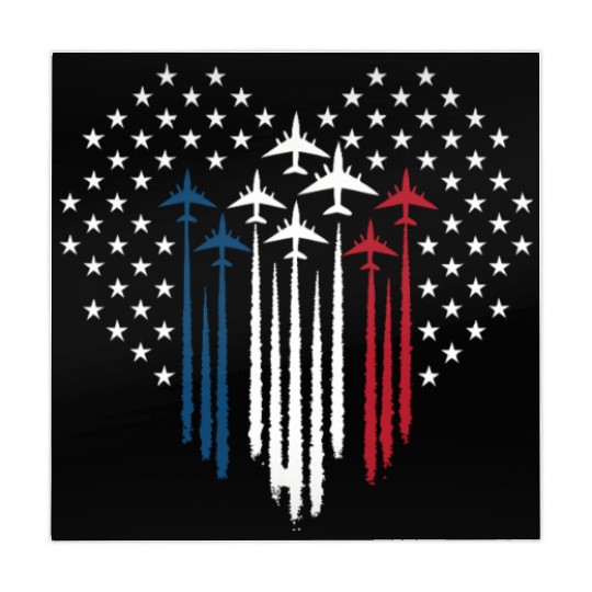 Fighter Jet Airplane USA Flag Heart Mahjong Mats