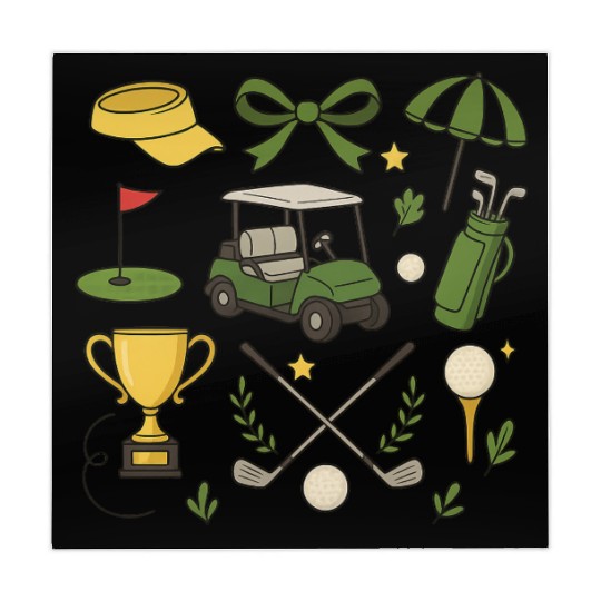 Preppy Golf Coquette Golf Mahjong Mats
