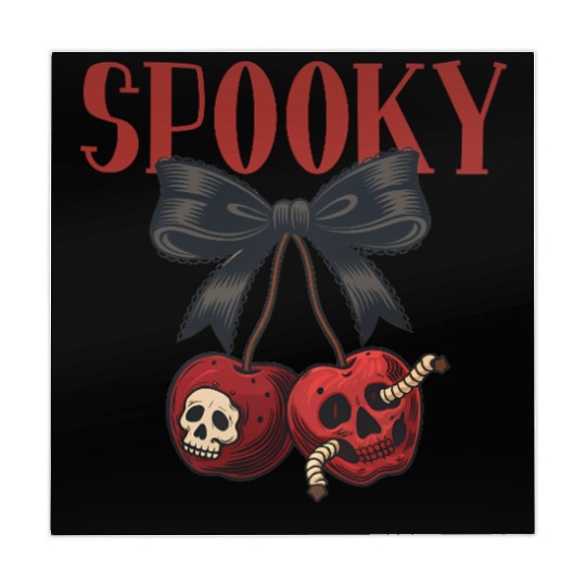 Spooky Skull Cherry Bow Halloween Mahjong Mats