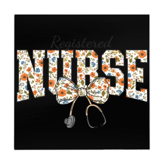Registered Nurse Coquette Bow Floral Mahjong Mats