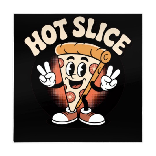 Hot Slice Pizza Retro Cartoon Mahjong Mats