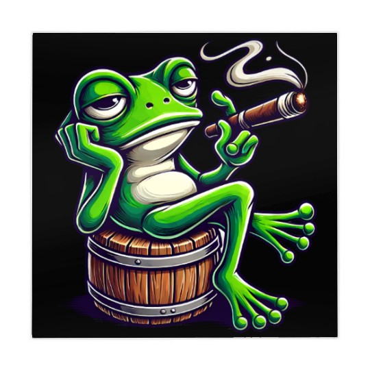 Chill Frog With Cigar Mahjong Mats